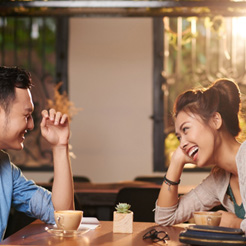 Invisalign patient in Barker Road Brookfield on a date