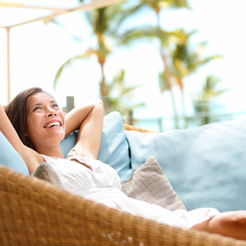 Patient in Barker Road Brookfield relaxing with Invisalign