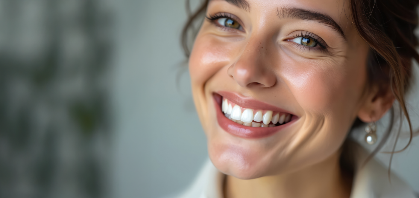 Dentist showing a patient a model of the teeth with Invisalign clear aligners in Wauwatosa
